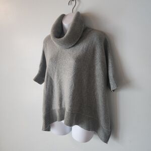 Theory Liesele Granito Turtleneck Cashmere Stretch Green Sweater